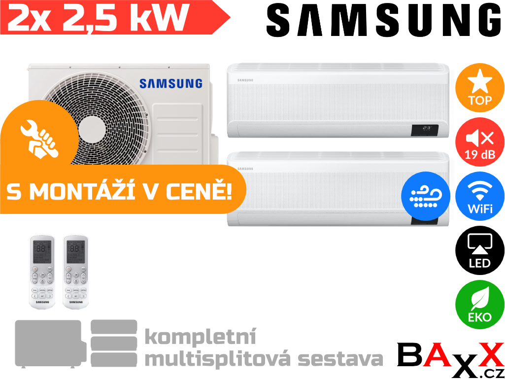 Samsung WindFree 2x 2,5 kW + 4,0 kW s montáží v ceně